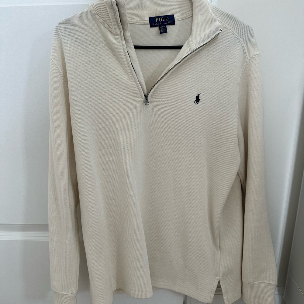 Polo by Ralph Lauren Men's Off-White Zip-Up Sweater